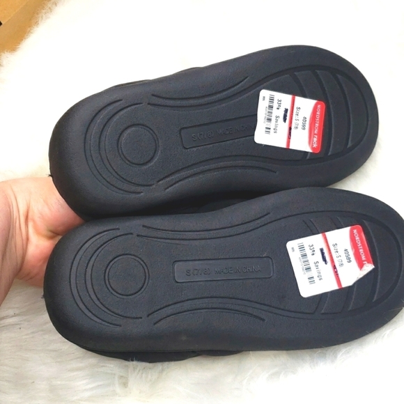 Abound Black Mr. Union Puffer Slipper Small 7/8 Quilted Nylon NWT - Picture 8 of 8